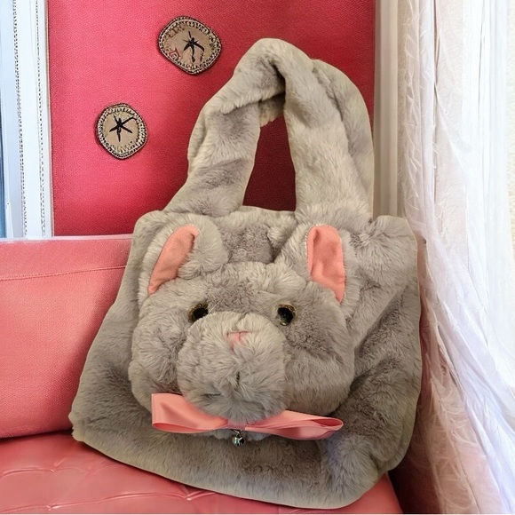 Sugar Thrillz Mr. Whiskers and Me kitty cat plush extra soft tote bag NWT - Picture 1 of 7
